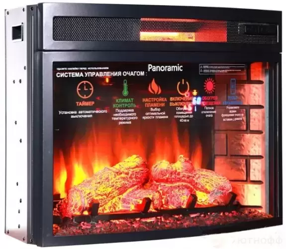 Каминокомплект Interflame Экстер Кавказ темный дуб с очагом Panoramic 06 25 LED FX QZ