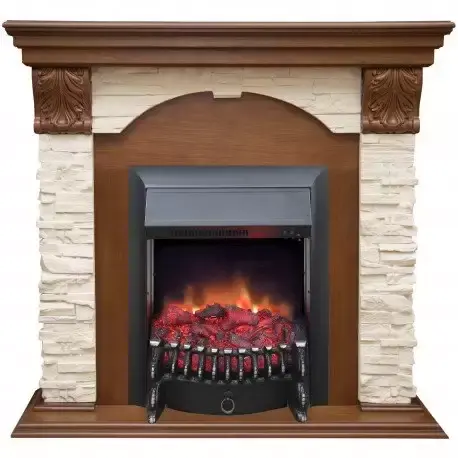 Каминокомплект RealFlame Dublin LUX STD/EUG AO с очагом Fobos s Lux Black/Brass