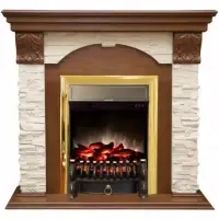 Каминокомплект RealFlame Dublin LUX STD/EUG AO с очагом Fobos s Lux Black/Brass