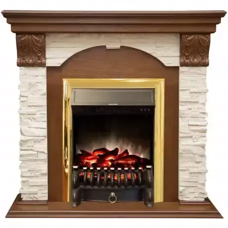 Каминокомплект RealFlame Dublin LUX STD/EUG AO с очагом Fobos s Lux Black/Brass