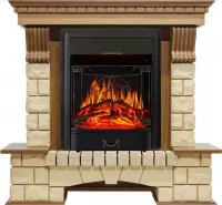 Каминокомплект Royal Flame Pierre Luxe шампань с очагом Majestic FX Black Каминокомплект Royal Flame Pierre Luxe шампань с очагом Majestic FX Black