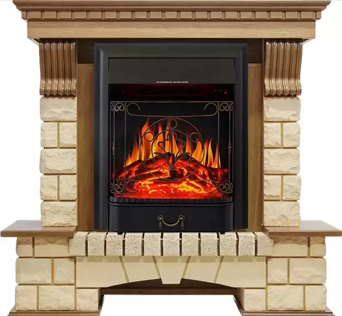 Каминокомплект Royal Flame Pierre Luxe шампань с очагом Majestic FX Black