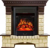 Каминокомплект Royal Flame Pierre Luxe шампань с очагом Majestic FX Black Каминокомплект Royal Flame Pierre Luxe шампань с очагом Majestic FX Black