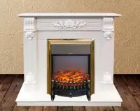 Каминокомплект RealFlame Ottawa STD/EUG WT с очагом Fobos Lux Brass S