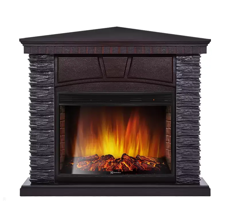 Каминокомплект Electrolux Porto 25U угловой с очагом EFP/P-2720RLS сланец черный/венге