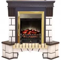 Каминокомплект RealFlame Stone new STD/EUG AO (DN) с очагом Fobos s Lux Black/Brass Каминокомплект RealFlame Stone new STD/EUG AO (DN) с очагом Fobos s Lux Black/Brass