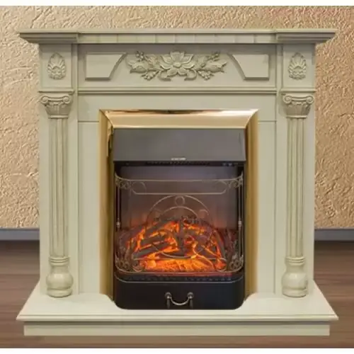 Каминокомплект RealFlame Dacota STD/EUG WT с очагом Majestic Lux Brass S