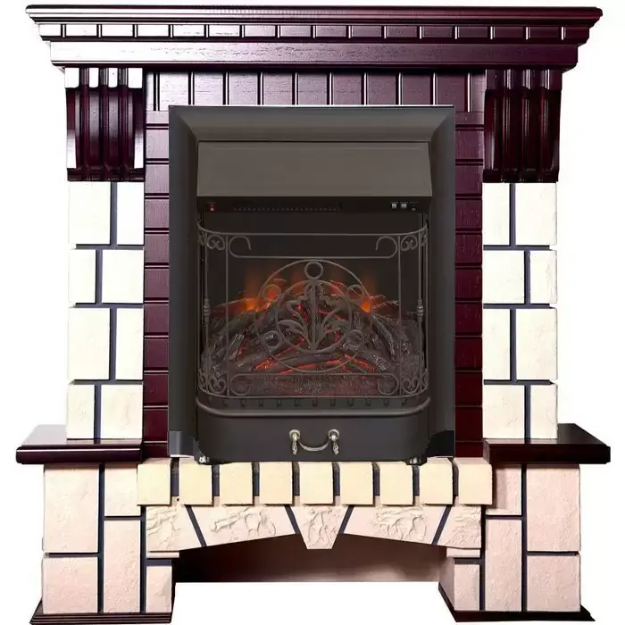 Каминокомплект Interflame Экстер М махагон с очагом Majestic FX M Black