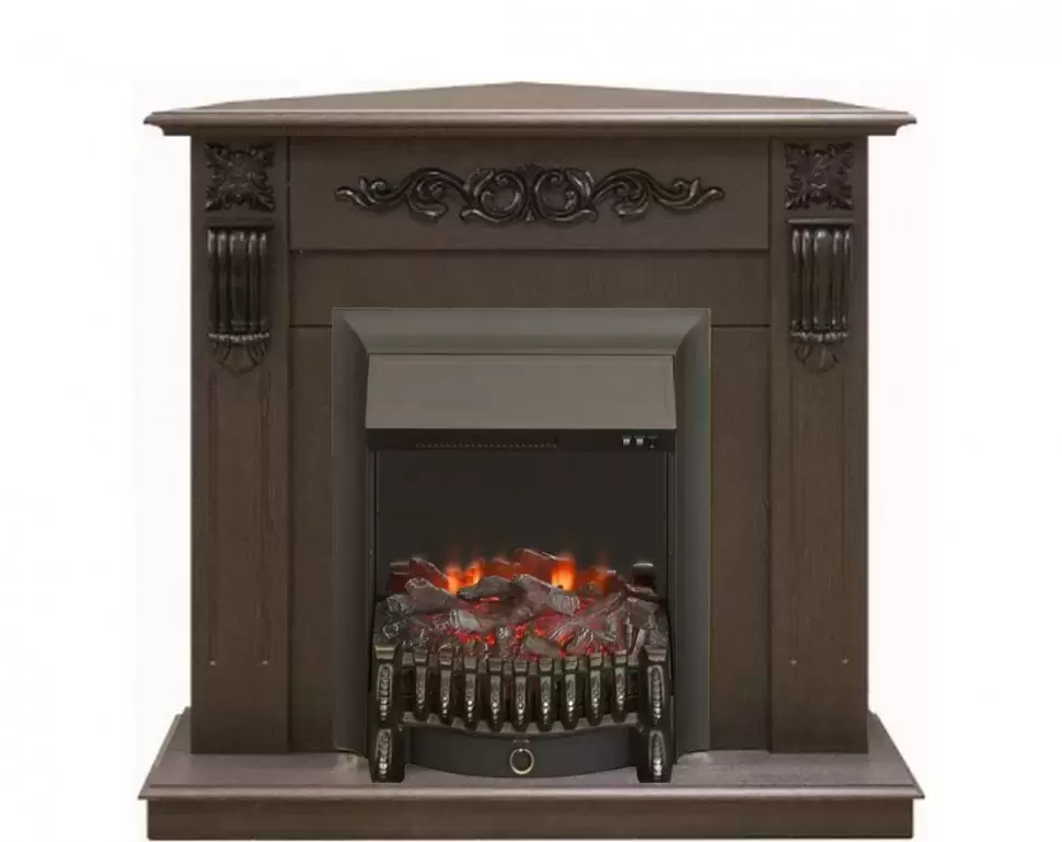 Каминокомплект RealFlame Dominica Corner STD/EUG DN с очагом Fobos Lux Black S