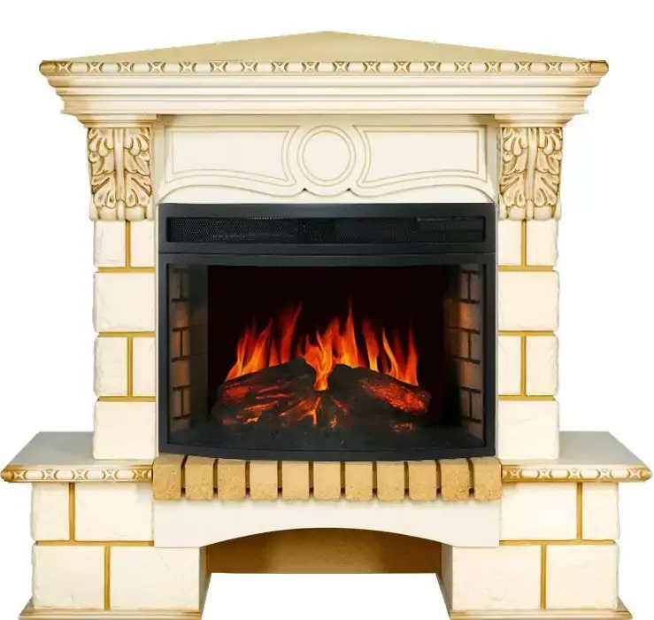 Каминокомплект Royal Flame Pierre Luxe шампань угловой c очагом Dioramic 25 FX
