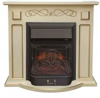 Каминокомплект Interflame Аспен бежевый патина с очагом Majestic FX M Black
