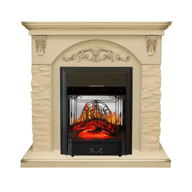 Каминокомплект Royal Flame Bern крупный сланец бежевый с очагом Majestic FX M Black