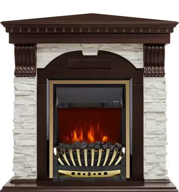 Каминокомплект Royal Flame Dublin угловой с очагом Aspen Brass