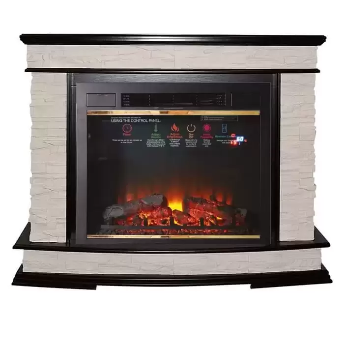 Каминокомплект Interflame Памир сланец темный дуб с очагом Sirius 30 LED FX Brass