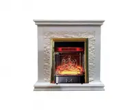 Каминокомплект Interflame Сиена сланец белый с очагом Majestic FX M Brass Каминокомплект Interflame Сиена сланец белый с очагом Majestic FX M Brass