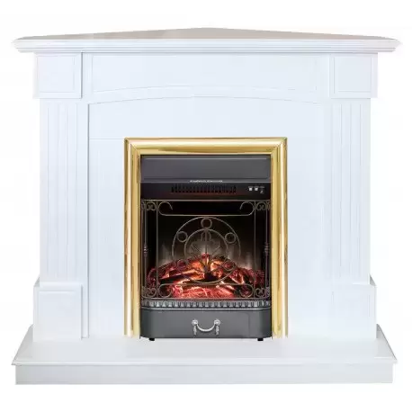Каминокомплект RealFlame Andrea Corner с очагом Majestic Lux Brass S