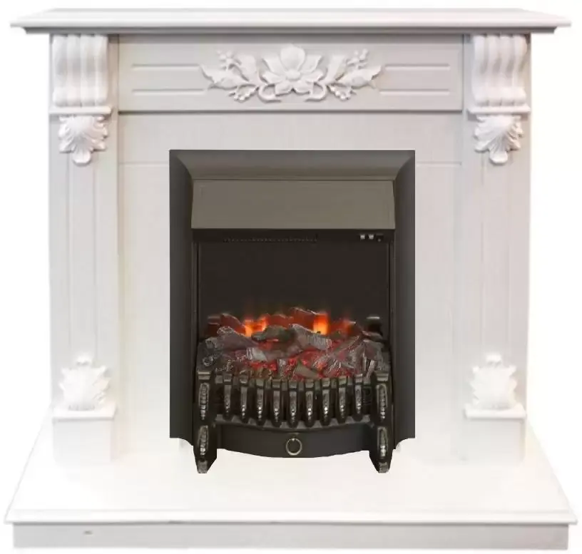 Каминокомплект RealFlame Ottawa STD/EUG WT с очагом Fobos Lux Black S