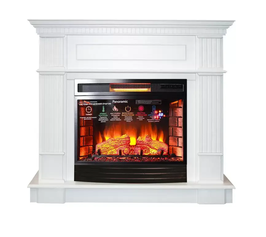Каминокомплект Interflame Рим с очагом Panoramic 25 LED FX QZ белый