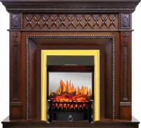 Каминокомплект Royal Flame Alexandria махагон коричневый антик c очагом Fobos FX M Brass Каминокомплект Royal Flame Alexandria махагон коричневый антик c очагом Fobos FX M Brass