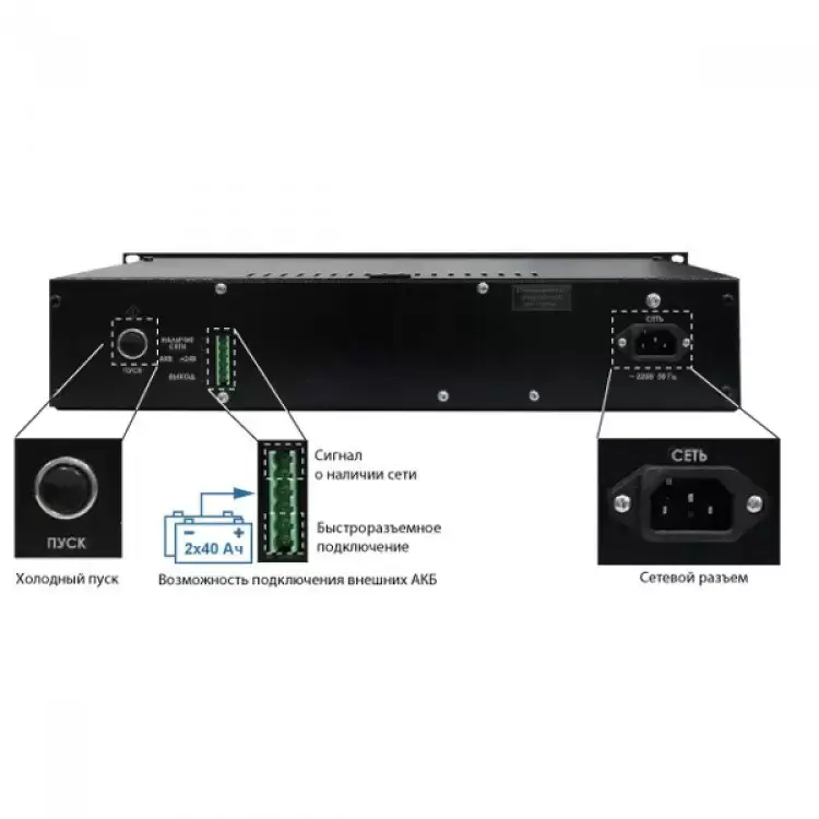Источник бесперебойного питания Бастион Скат-1200У Rack