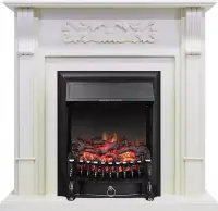 Каминокомплект Royal Flame Venice фактурный белый c очагом Fobos FX Black Каминокомплект Royal Flame Venice фактурный белый c очагом Fobos FX Black