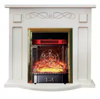 Каминокомплект Interflame Аспен белый патина с очагом Majestic FX M Brass Каминокомплект Interflame Аспен белый патина с очагом Majestic FX M Brass