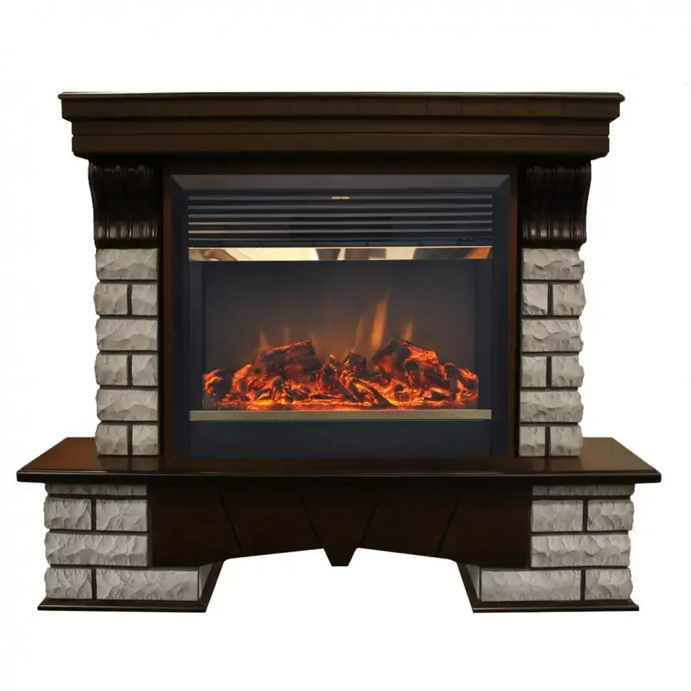 Каминокомплект RealFlame Country Rock 26 с очагом MoonBlaze LUX Black/Brass