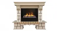 Каминокомплект RealFlame Stone new 26/HL WTG с очагом 3D Cassette 630 + Black вставка