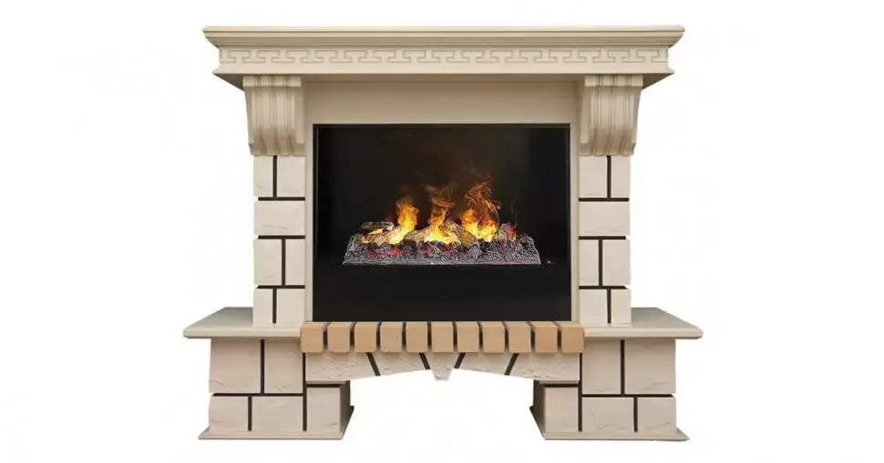Каминокомплект RealFlame Stone new 26/HL WTG с очагом 3D Cassette 630 + Black вставка