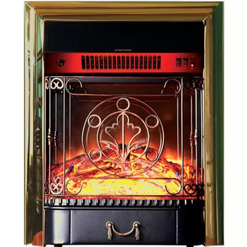 Каминокомплект Interflame Остин с очагом Majestic FX M Brass темный дуб