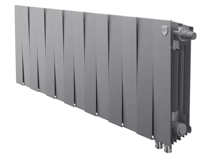 Биметаллический радиатор отопления Royal Thermo PianoForte 300 14 секций Silver Satin VDR