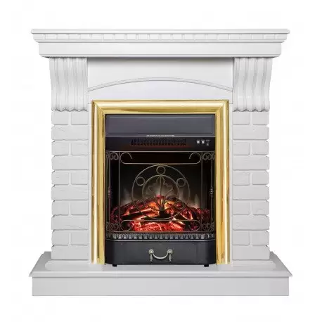 Каминокомплект RealFlame Jazz WT с очагом Majestic Lux Brass S