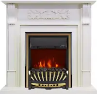 Каминокомплект Royal Flame Venice фактурный белый c очагом Aspen Brass Каминокомплект Royal Flame Venice фактурный белый c очагом Aspen Brass