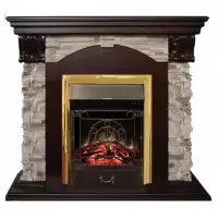 Каминокомплект RealFlame Dublin ROCKSTD/EUG AO с очагом Majestic s Lux Black/Brass Каминокомплект RealFlame Dublin ROCKSTD/EUG AO с очагом Majestic s Lux Black/Brass
