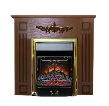 Каминокомплект Glenrich Лотос с очагом Majestic brass шоколад