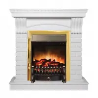 Каминокомплект RealFlame Jazz WT с очагом Fobos Lux Brass S Каминокомплект RealFlame Jazz WT с очагом Fobos Lux Brass S
