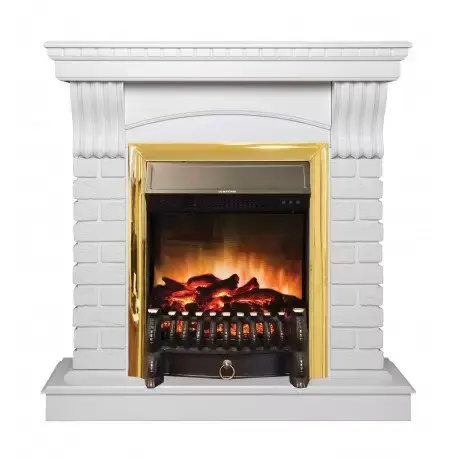 Каминокомплект RealFlame Jazz WT с очагом Fobos Lux Brass S