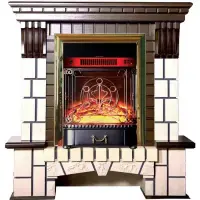 Каминокомплект Interflame Экстер М средний дуб с очагом Majestic FX M Brass Каминокомплект Interflame Экстер М средний дуб с очагом Majestic FX M Brass