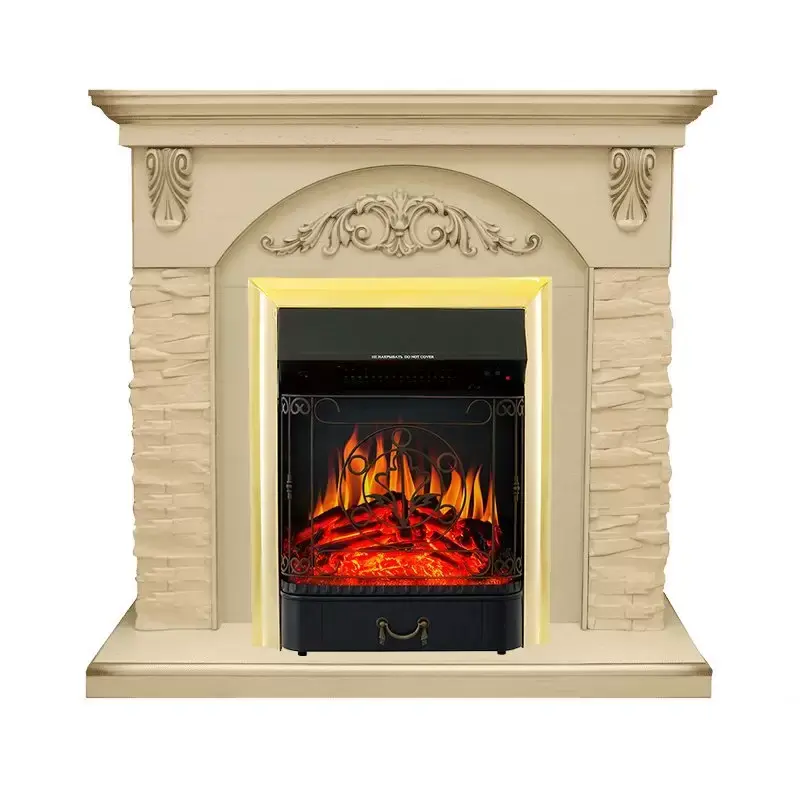 Каминокомплект Royal Flame Bern крупный сланец бежевый с очагом Majestic FX Brass