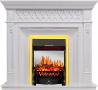 Каминокомплект Royal Flame Alexandria белый дуб c очагом Fobos FX M Brass