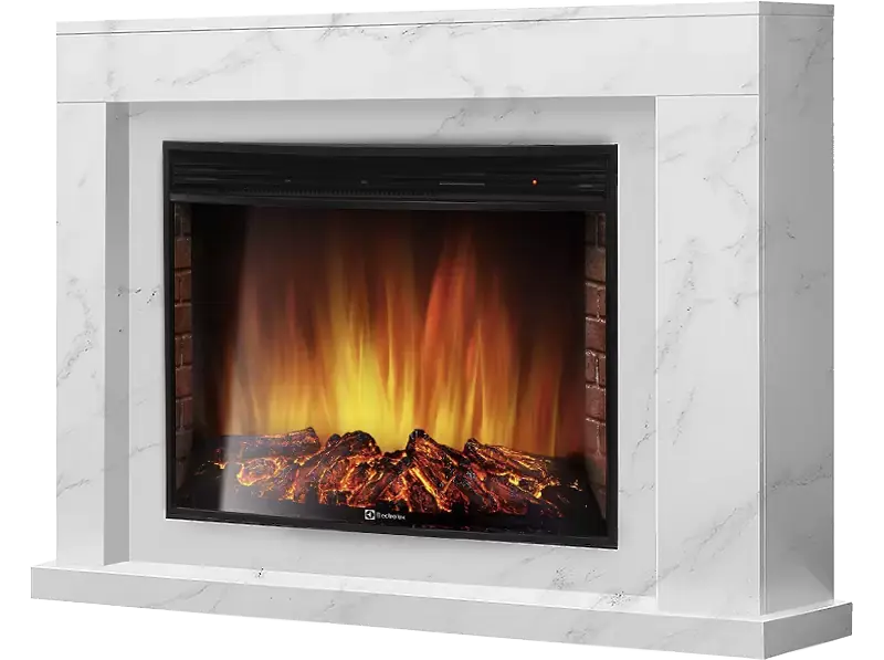 Каминокомплект Electrolux Simple 25 с очагом EFP/P-2720RLS белый мрамор