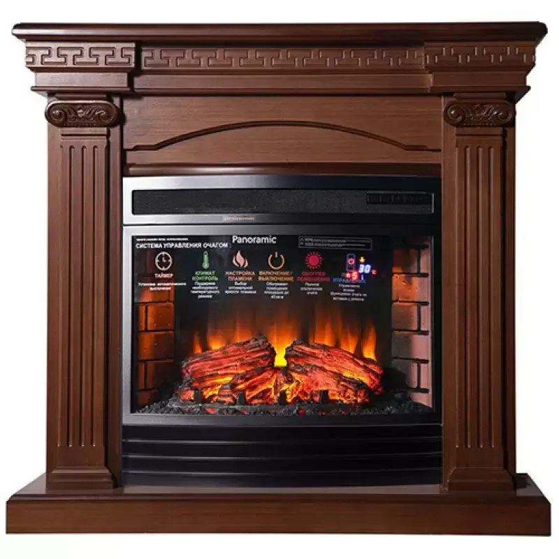 Каминокомплект Interflame Афина с очагом Panoramic 25 тёмный дуб