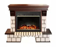 Каминокомплект RealFlame Stone new 26/HL с очагом MoonBlaze LUX Black/Brass Каминокомплект RealFlame Stone new 26/HL с очагом MoonBlaze LUX Black/Brass
