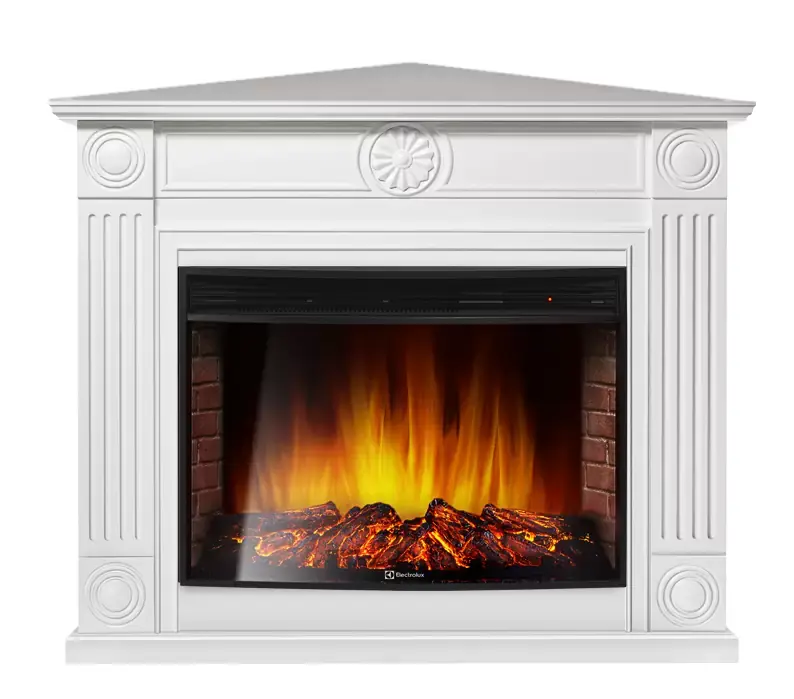 Каминокомплект Electrolux Frame U угловой с очагом EFP/P-3320RLS белый