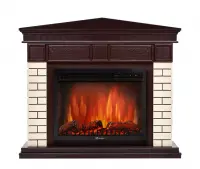 Каминокомплект Electrolux Bricks Wood 25U угловой с очагом EFP/P-2520L камень бежевый/темный дуб