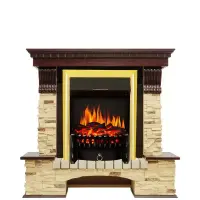 Каминокомплект Royal Flame Pierre Luxe сланец с очагом Fobos FX Brass Каминокомплект Royal Flame Pierre Luxe сланец с очагом Fobos FX Brass