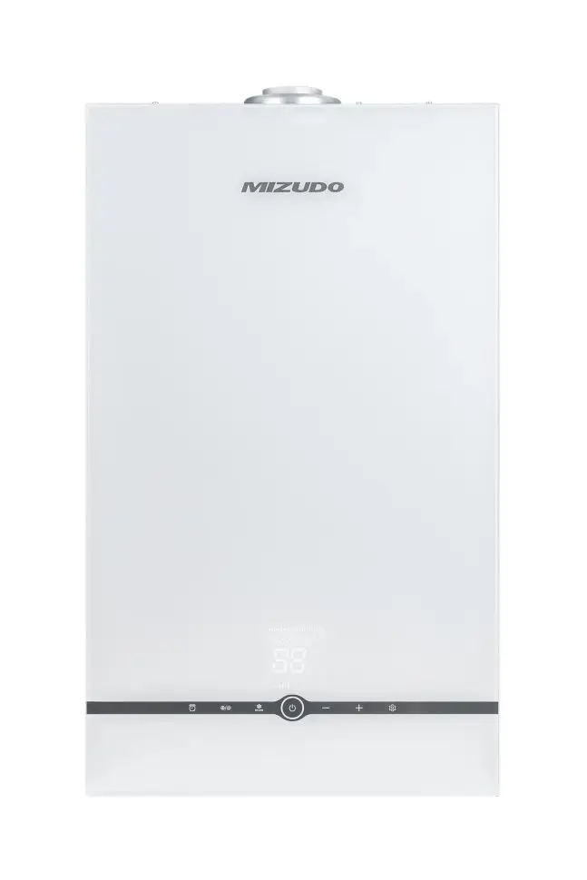 Настенный газовый котел MIZUDO MAESTRO GEM M24Т c шиной OpenTherm стеклянная панель белая