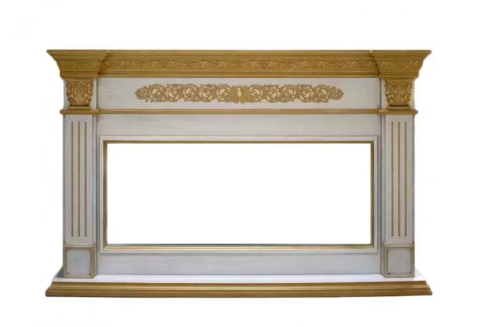 Портал Interflame Елизавета под очаг FreeSpace 40 LED FX QZ белый с золотой патиной