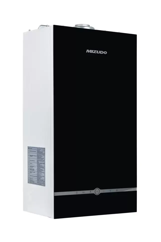 Настенный газовый котел MIZUDO MAESTRO GEM M24Т c шиной OpenTherm стеклянная панель черная