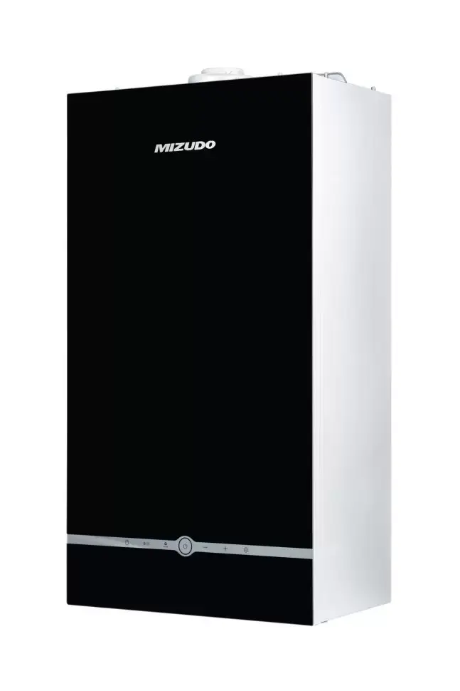 Настенный газовый котел MIZUDO MAESTRO GEM M24Т c шиной OpenTherm стеклянная панель черная